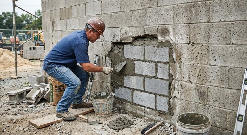 Cinder Block Wall Repair in Palm Beach County, FL